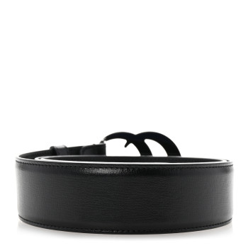 GUCCI Azalea Calfskin Enamel Monochrome Double G 40mm Belt 90 36 Black