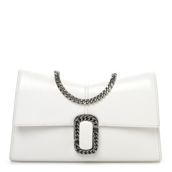 MARC JACOBS Calfskin Saint Marc Chain Wallet White