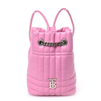 BURBERRY Lambskin Quilted Mini Lola Backpack Primrose Pink