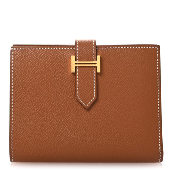 HERMES Epsom Bearn Compact Wallet Gold