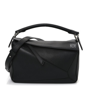 LOEWE Calfskin Small Puzzle Bag Black
