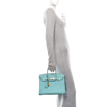 HERMES Togo Birkin 30 Bleu Atoll
