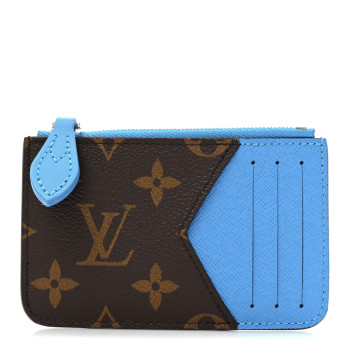 LOUIS VUITTON Monogram Zipped Romy Card Holder Gaston Blue