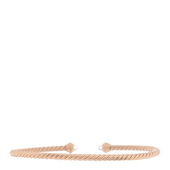 DAVID YURMAN 18K Rose Gold Diamond Morganite 3mm Cablespira Bracelet