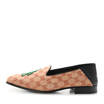 GUCCI X MLB GG Monogram LA Dodgers Embroidered Mens Loafers 8 Beige Ruggine Black