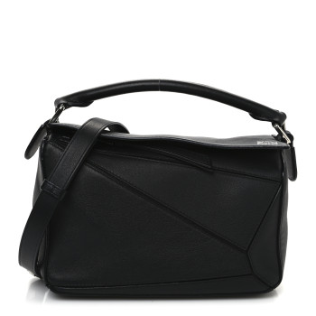 LOEWE Calfskin Small Puzzle Bag Black