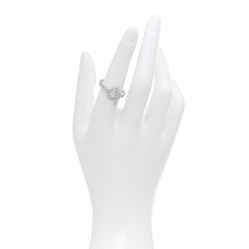 HERMES 18K White Gold Diamond Finesse Ring 53 6.25
