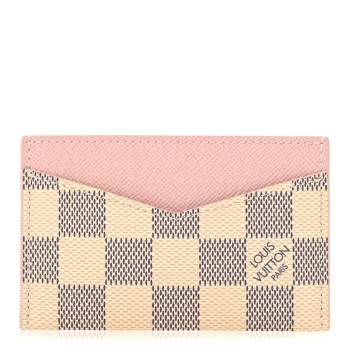 LOUIS VUITTON Damier Azur Daily Card Holder Rose Ballerine