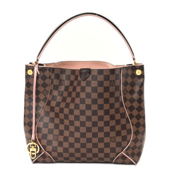 LOUIS VUITTON Damier Ebene Caissa Hobo Rose Ballerine