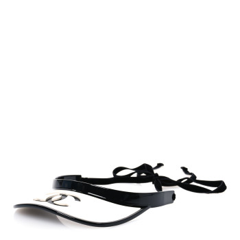 CHANEL Resin CC Visor White Black