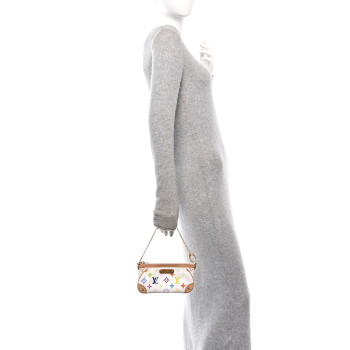 LOUIS VUITTON Monogram Multicolor Pochette Milla MM White