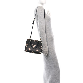LOUIS VUITTON Empreinte Monogram Giant Onthego PM Black Beige