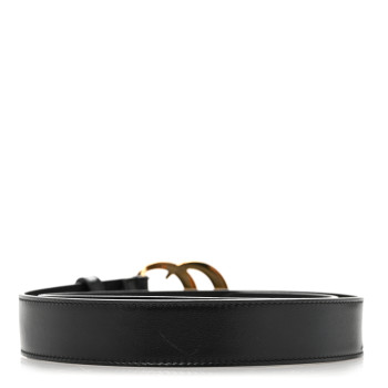 GUCCI Calfskin Double G 40mm Belt 85 34 Black