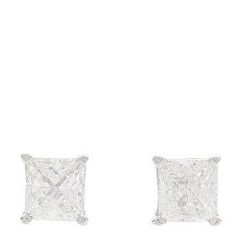 PARKER & WEST Platinum Diamond .76ctw Princess Cut Solitaire Earrings