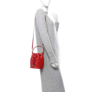 MARC JACOBS Grained Calfskin The Mini Bucket Bag True Red