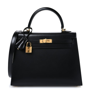 HERMES Box Kelly Sellier 25 Black
