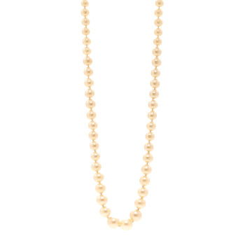 CHANEL Graduated Pearl Long Necklace Gold White