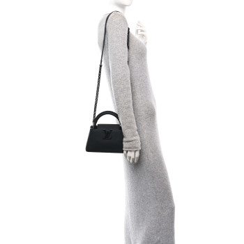 LOUIS VUITTON Matte Taurillon Capucines East West Mini All Black