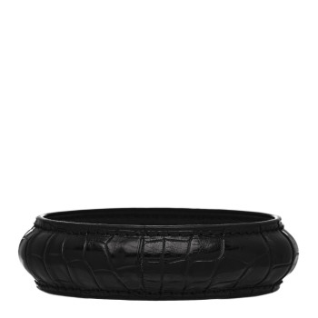 HERMES Shiny Alligator Small Astral Bracelet M Black