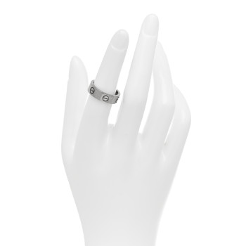 CARTIER 18K White Gold 5.5mm LOVE Ring 51 5.75