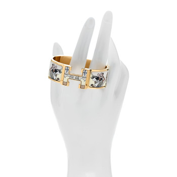 HERMES Enamel Wide Print Dans Les Nuages Clic Clac H Bracelet GM Songe Pastel
