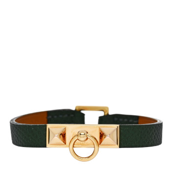 HERMES Epsom Micro Rivale Bracelet XS Vert Anglais