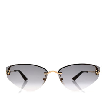 CARTIER Panthere De Cartier Cat Eye Sunglasses CT0431S Gold Black