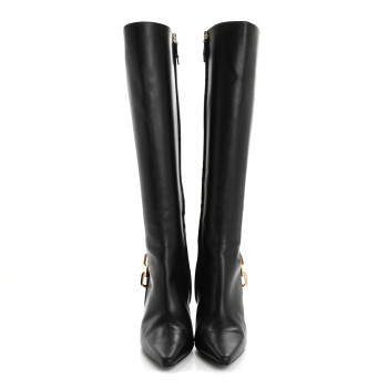 LOUIS VUITTON Calfskin Sparkle High Boot 37 Black
