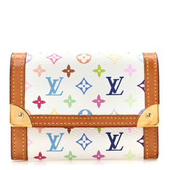 LOUIS VUITTON Monogram Multicolor Porte-Monnaie Plat Coin Purse White