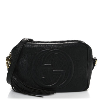 GUCCI Pebbled Calfskin Small Soho Disco Bag Black