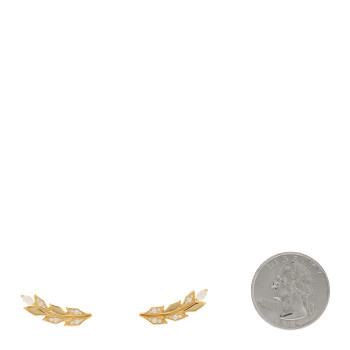 TIFFANY 18K Yellow Gold Diamond Victoria Vine Climber Earrings