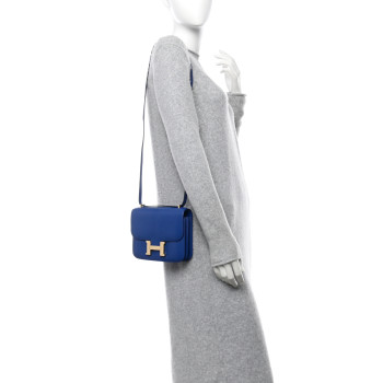 HERMES Chevre Mysore Constance 18 Bleu France