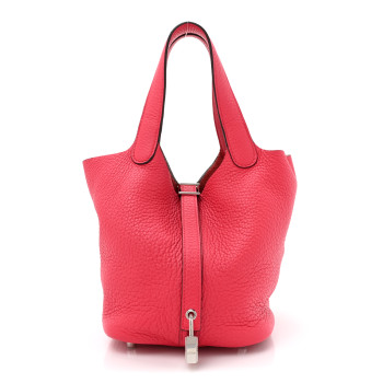 HERMES Taurillon Clemence Picotin Lock 18 PM Rose Extreme