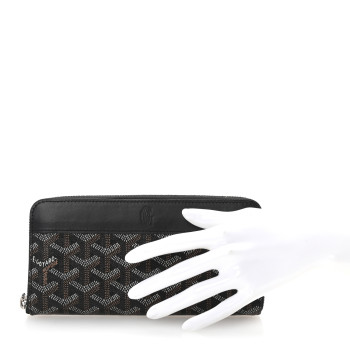 GOYARD Goyardine Matignon Zip Around GM Wallet Black
