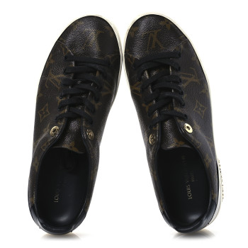 LOUIS VUITTON Patent Monogram Frontrow Sneakers 37.5