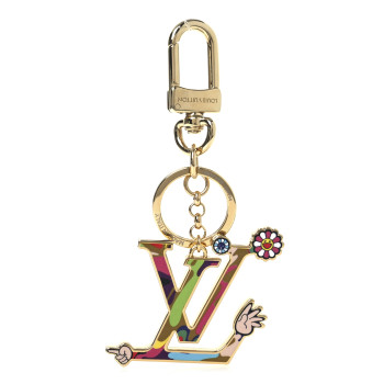 LOUIS VUITTON LV X TM Iconic Superflat Bag Charm Key Holder Multicolor