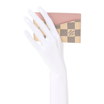LOUIS VUITTON Damier Azur Daily Card Holder Rose Ballerine