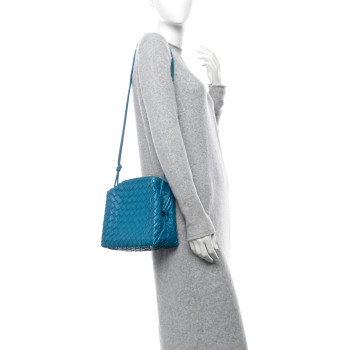 BOTTEGA VENETA Nappa Intrecciato Medium Loop Camera Bag Pool
