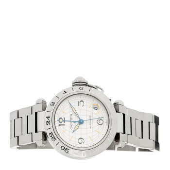 CARTIER Stainless Steel 35mm Pasha GMT Automatic Watch