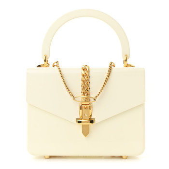 GUCCI Plexiglass Mini Sylvie 1969 Top Handle Bag Ivory