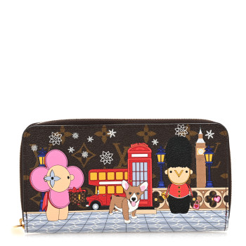 LOUIS VUITTON Monogram 2021 Christmas Animation London Zippy Wallet