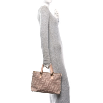 FENDI Zucchino Shopper Tote Pink