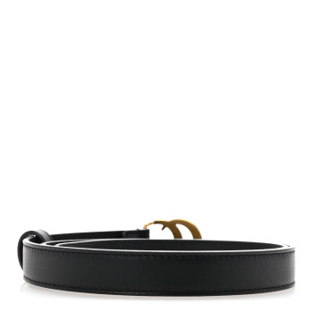 GUCCI Calfskin Double G 20mm Belt 75 30 Black