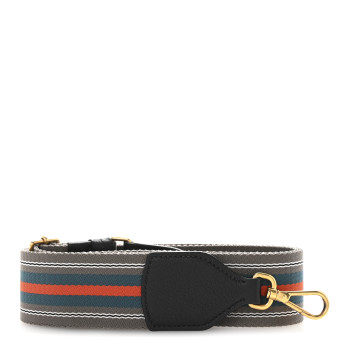 PRADA Vitello Daino Striped Fabric Shoulder Strap