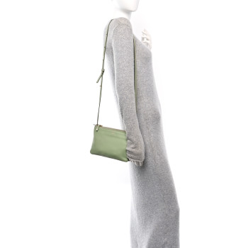CELINE Lambskin Small Trio Crossbody Bag Pistachio