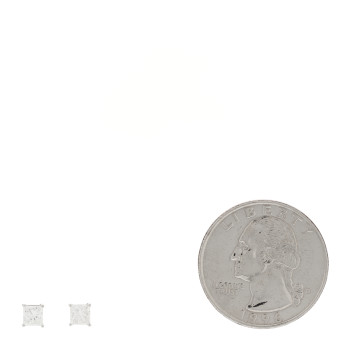 PARKER & WEST Platinum Diamond .61ct Square Cut Solitaire Earrings
