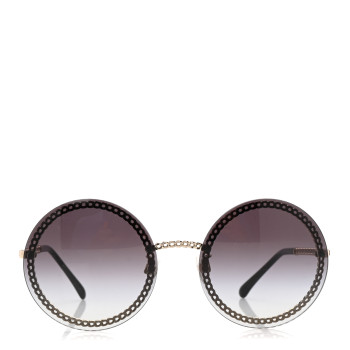 CHANEL Round Chain Sunglasses 4245 Gold