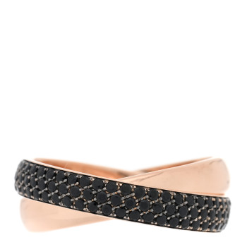 TIFFANY 18K Rose Gold Black Spinel Paloma's Melody Two-Band Ring 57 8