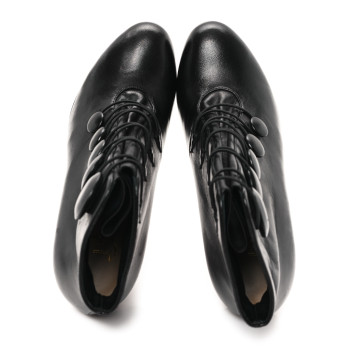 CHRISTIAN LOUBOUTIN Shiny Nappa Booton 100 Ankle Boots 38.5 Black