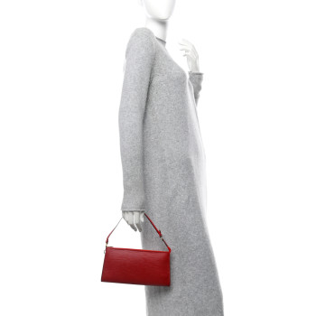 LOUIS VUITTON Epi Pochette Accessories 24 Castillan Red